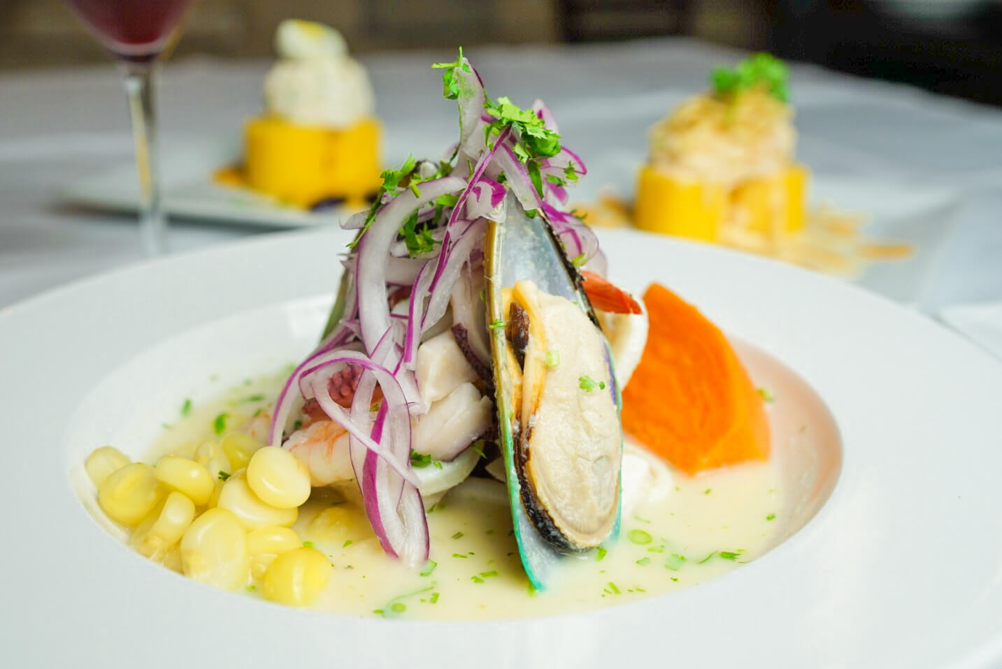 A plate of food with some vegetables on it