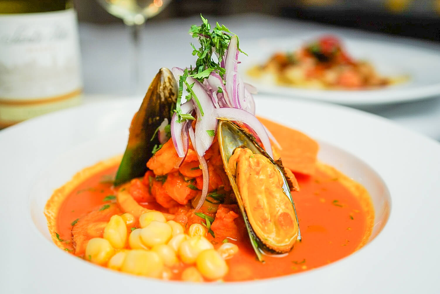 A plate of food with some vegetables on it